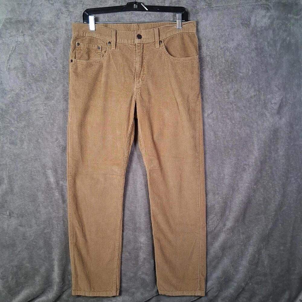 Levis Straight Corduroy Pnt‎ Mens 30x30 Tan Brown 5 Pockets Preppy Inseam 29